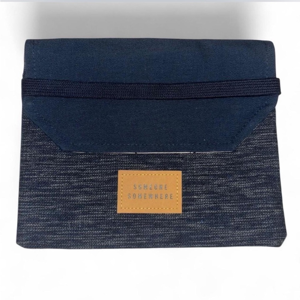 Delta Toiletry Pouch in Navy with Tan Accent